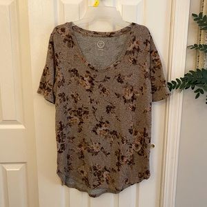 Maurices Warm Soft Floral Scoop Neck knit top LARGE